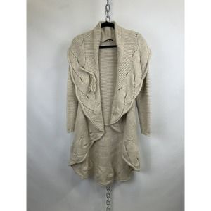 RANI ARABELLA Womens Oatmeal Cashmere Cardigan Sweater SZ‎ M